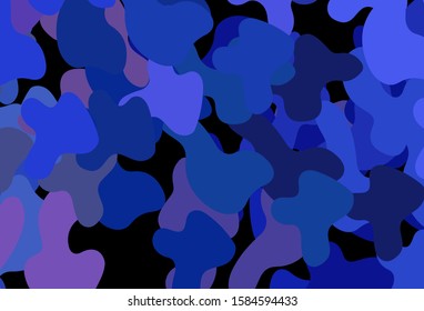 Dark BLUE vector background with abstract shapes. Decorative design in abstract style with random forms. Modern design for your business card.