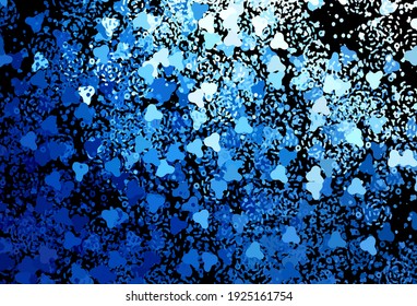Dark BLUE vector background with abstract shapes. Decorative design in abstract style with random forms. Background for a cell phone.