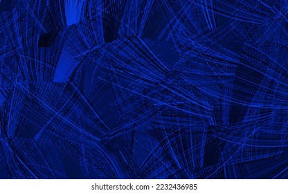 Dark BLUE vector background with abstract shapes.