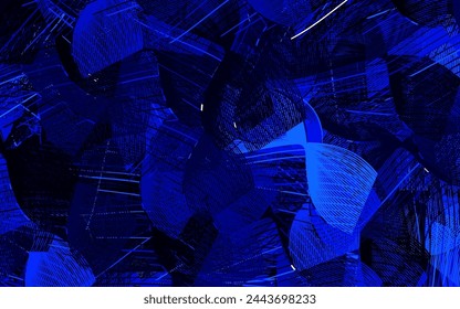 Dark BLUE vector background with abstract shapes. Modern abstract illustration with colorful random forms. Simple design for your web site.