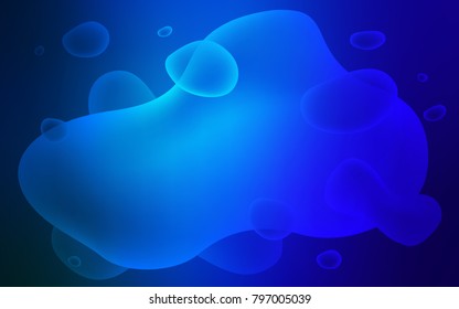 Dark BLUE vector background with abstract circles. Glitter abstract illustration with wry lines. Memphis style for your business design.