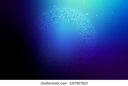 Dark BLUE vector background with astronomical stars. Glitter abstract illustration with colorful cosmic stars. Pattern for astrology websites.