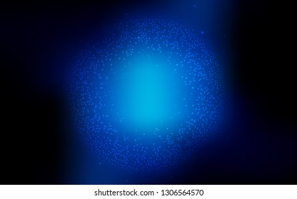 Dark BLUE vector background with astronomical stars. Blurred decorative design in simple style with galaxy stars. Template for cosmic backgrounds.