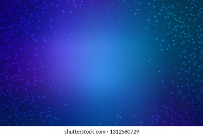 Dark BLUE vector background with astronomical stars. Space stars on blurred abstract background with gradient. Smart design for your business advert.