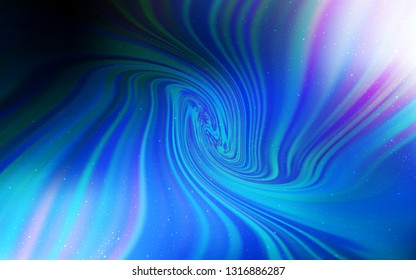 Dark BLUE vector background with astronomical stars. Glitter abstract illustration with colorful cosmic stars. Template for cosmic backgrounds.