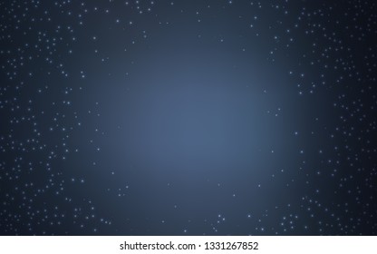 Dark BLUE vector background with astronomical stars. Shining illustration with sky stars on abstract template. Pattern for futuristic ad, booklets.