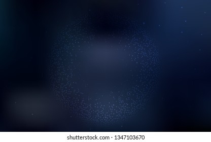 Dark BLUE vector background with astronomical stars. Blurred decorative design in simple style with galaxy stars. Best design for your ad, poster, banner.