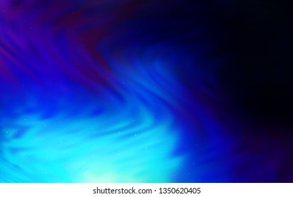 Dark BLUE vector background with astronomical stars. Blurred decorative design in simple style with galaxy stars. Pattern for astrology websites.