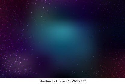Dark BLUE vector background with astronomical stars. Space stars on blurred abstract background with gradient. Pattern for astronomy websites.
