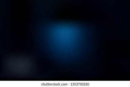 Dark BLUE vector background with astronomical stars. Blurred decorative design in simple style with galaxy stars. Template for cosmic backgrounds.