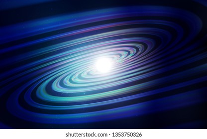 Dark BLUE vector background with astronomical stars. Blurred decorative design in simple style with galaxy stars. Template for cosmic backgrounds.