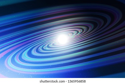 Dark BLUE vector background with astronomical stars. Glitter abstract illustration with colorful cosmic stars. Pattern for futuristic ad, booklets.
