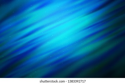 Dark BLUE vector background with astronomical stars. Blurred decorative design in simple style with galaxy stars. Best design for your ad, poster, banner.