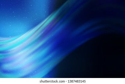 Dark BLUE vector background with astronomical stars. Blurred decorative design in simple style with galaxy stars. Pattern for astronomy websites.