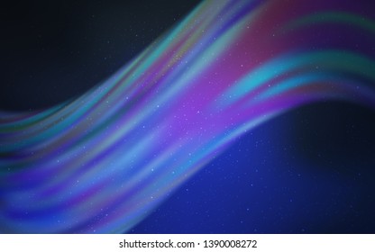 Dark BLUE vector background with astronomical stars. Glitter abstract illustration with colorful cosmic stars. Smart design for your business advert.