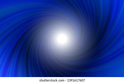 Dark BLUE vector background with astronomical stars. Blurred decorative design in simple style with galaxy stars. Template for cosmic backgrounds.