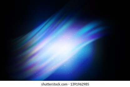 Dark BLUE vector background with astronomical stars. Blurred decorative design in simple style with galaxy stars. Best design for your ad, poster, banner.