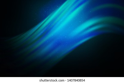 Dark BLUE vector background with astronomical stars. Glitter abstract illustration with colorful cosmic stars. Pattern for futuristic ad, booklets.