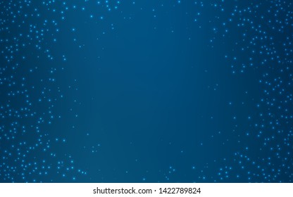 Dark BLUE vector background with astronomical stars. Blurred decorative design in simple style with galaxy stars. Best design for your ad, poster, banner.