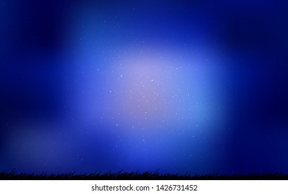 Dark BLUE vector background with astronomical stars. Shining illustration with sky stars on abstract template. Pattern for astronomy websites.