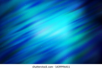 Dark BLUE vector background with astronomical stars. Glitter abstract illustration with colorful cosmic stars. Pattern for futuristic ad, booklets.