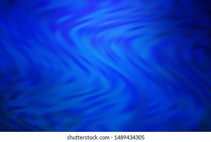 Dark BLUE vector background with astronomical stars. Shining colored illustration with bright astronomical stars. Smart design for your business advert.