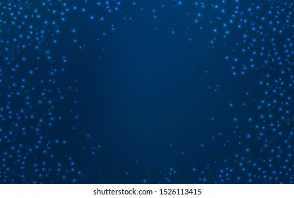 Dark BLUE vector background with astronomical stars. Blurred decorative design in simple style with galaxy stars. Smart design for your business advert.