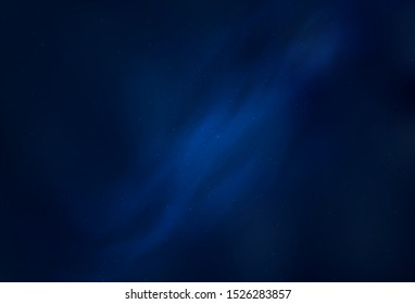 Dark BLUE vector background with astronomical stars. Shining colored illustration with bright astronomical stars. Smart design for your business advert.