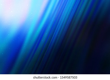 Dark BLUE vector background with astronomical stars. Shining colored illustration with bright astronomical stars. Pattern for futuristic ad, booklets.