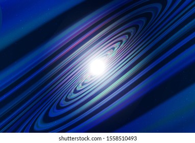 Dark BLUE vector background with astronomical stars. Blurred decorative design in simple style with galaxy stars. Best design for your ad, poster, banner.