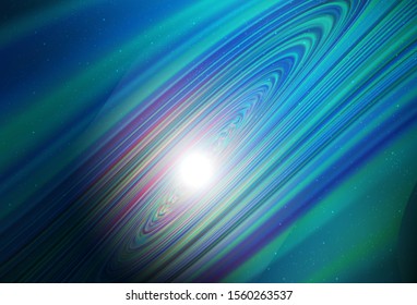 Dark BLUE vector background with astronomical stars. Blurred decorative design in simple style with galaxy stars. Smart design for your business advert.