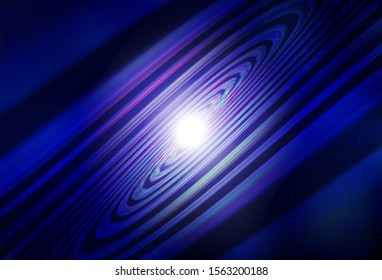 Dark BLUE vector background with astronomical stars. Shining illustration with sky stars on abstract template. Pattern for futuristic ad, booklets.