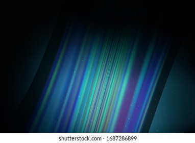 Dark BLUE vector background with astronomical stars. Shining colored illustration with bright astronomical stars. Template for cosmic backgrounds.