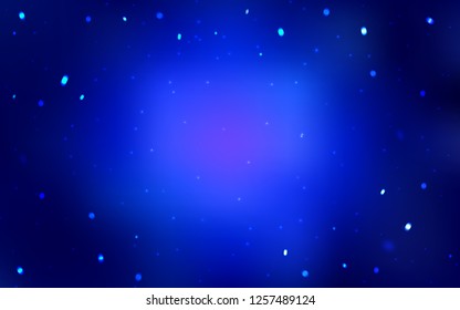 Dark BLUE vector background with beautiful snowflakes. Glitter abstract illustration with crystals of ice. Pattern for new year ad, booklets.