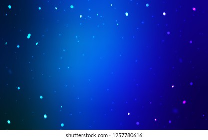 Dark BLUE vector background with beautiful snowflakes. Colorful decorative design in xmas style with snow. Pattern for new year leaflets.