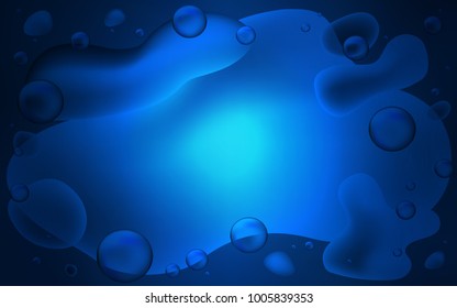 Dark BLUE vector background with bent ribbons. Creative illustration in halftone memphis style with gradient. A completely new memphis design for your business.