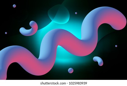 Dark BLUE vector background with bent lines. Shining illustration, which consist of blurred lines, circles. New composition for your brand book.