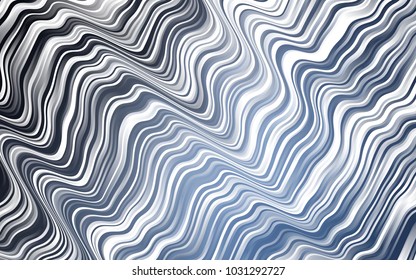 Dark BLUE vector background with bent lines. Blurred geometric sample with gradient bubbles.  The best blurred design for your business.