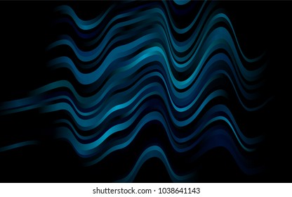 Dark BLUE vector background with bent ribbons. Blurred geometric sample with gradient bubbles.  Marble style for your business design.