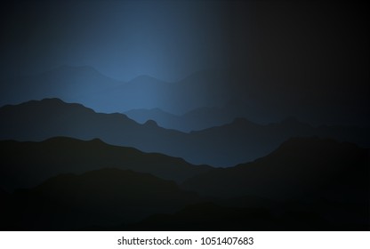 Dark BLUE vector background with bent ribbons. Creative geometric illustration in mountain style with gradient. The best blurred design for your business.