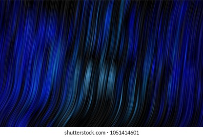 Dark BLUE vector background with bent lines. Colorful abstract illustration with gradient lines. A completely new template for your business design.