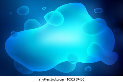 Dark BLUE vector background with bent ribbons. Creative illustration in halftone memphis style with gradient. The elegant pattern for brand book.