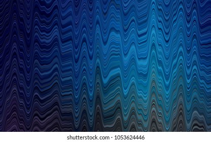 Dark BLUE vector background with bent lines. Modern gradient abstract illustration with bandy lines. A new texture for your  ad, booklets, leaflets.