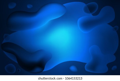 Dark BLUE vector background with bent ribbons. Shining illustration, which consist of blurred lines, circles. The best blurred design for your business.