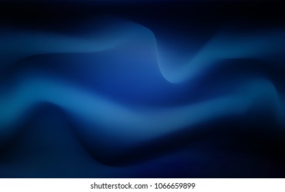 Dark BLUE vector background with bent ribbons. Shining illustration, which consist of blurred lines, circles. Textured wave pattern for backgrounds.