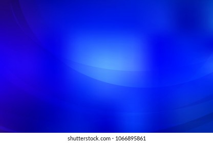 Dark BLUE vector background with bent lines. A sample with blurred bubble shapes. The best blurred design for your business.