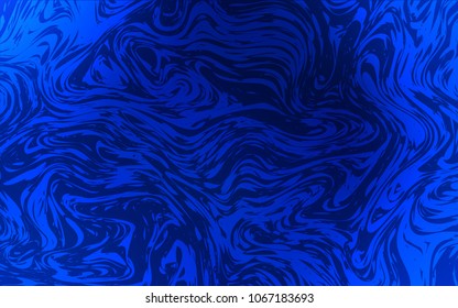 Dark BLUE vector background with bent ribbons. A vague circumflex abstract illustration with gradient. A new texture for your  ad, booklets, leaflets.