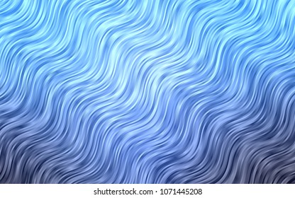 Dark BLUE vector background with bent lines. Shining illustration, which consist of blurred lines, circles. New composition for your brand book.