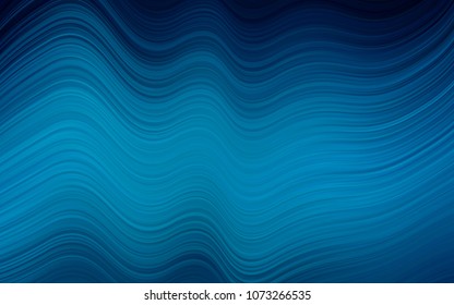 Dark BLUE vector background with bent ribbons. Colorful illustration in abstract marble style with gradient. Brand-new design for your ads, poster, banner.