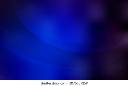 Dark BLUE vector background with bent ribbons. Glitter abstract illustration with wry lines. A completely new template for your business design.